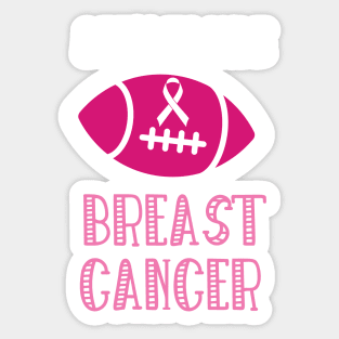 Let's Tackle Breast Cancer Football Pink Awareness Sticker